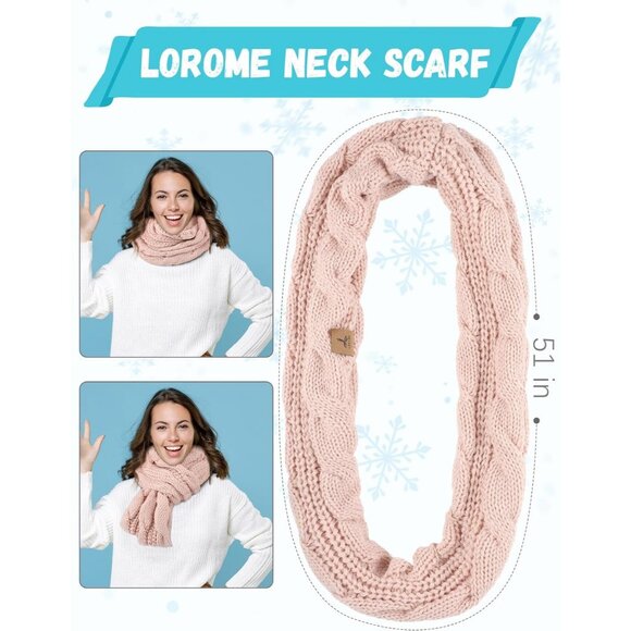 Women Pint Knit Beanie Hat, Gloves, Scarf & Ear Warmer Set - Winter - Picture 4 of 7